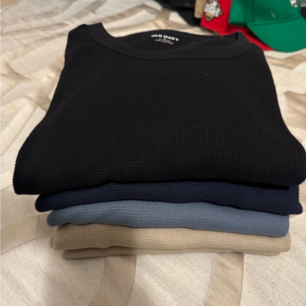 Set of 5 Old Navy Waffle-knit long sleeve t-shirts